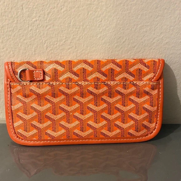 Goyard Orange Chevron Snap Wallet - Picture 2 of 10